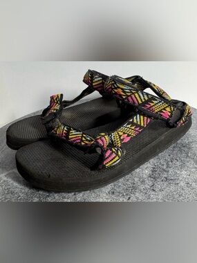 Teva Black Original Colorful Sandals 5